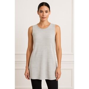 MM LaFleur Shirt Women XL Gray Heathered Knit Sleeveless‎ Tank Top Preppy Luxury